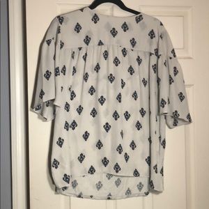 Grey Loft Blouse with V Neck Back